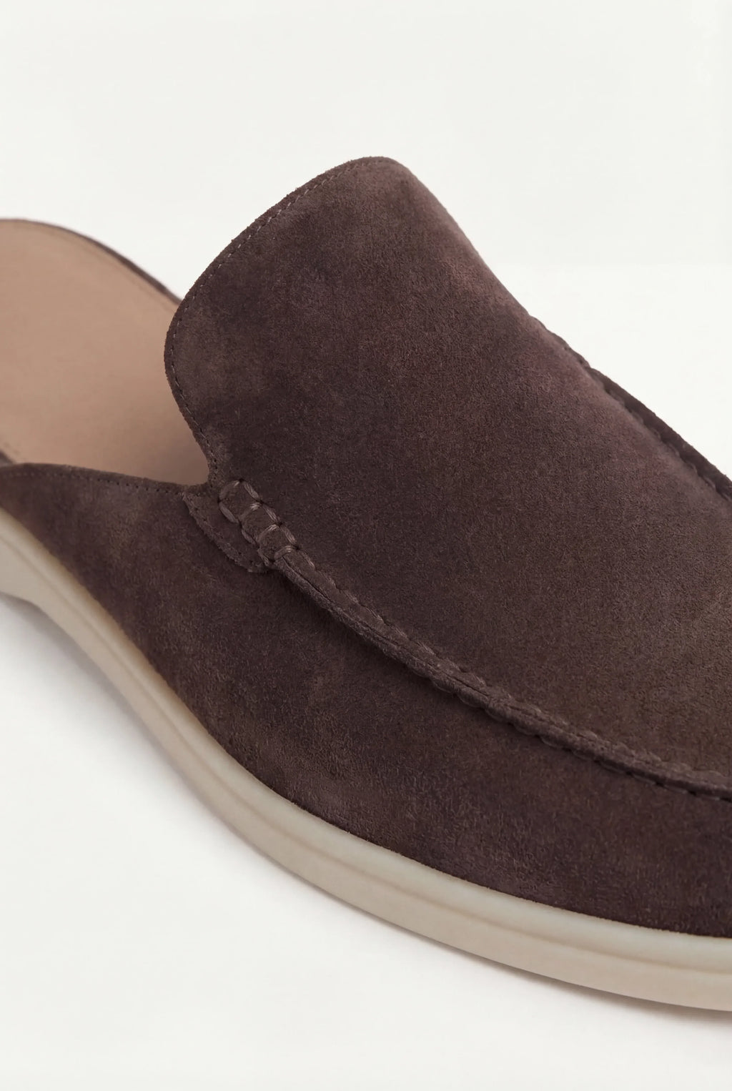 Brown suede boat shoe loafer