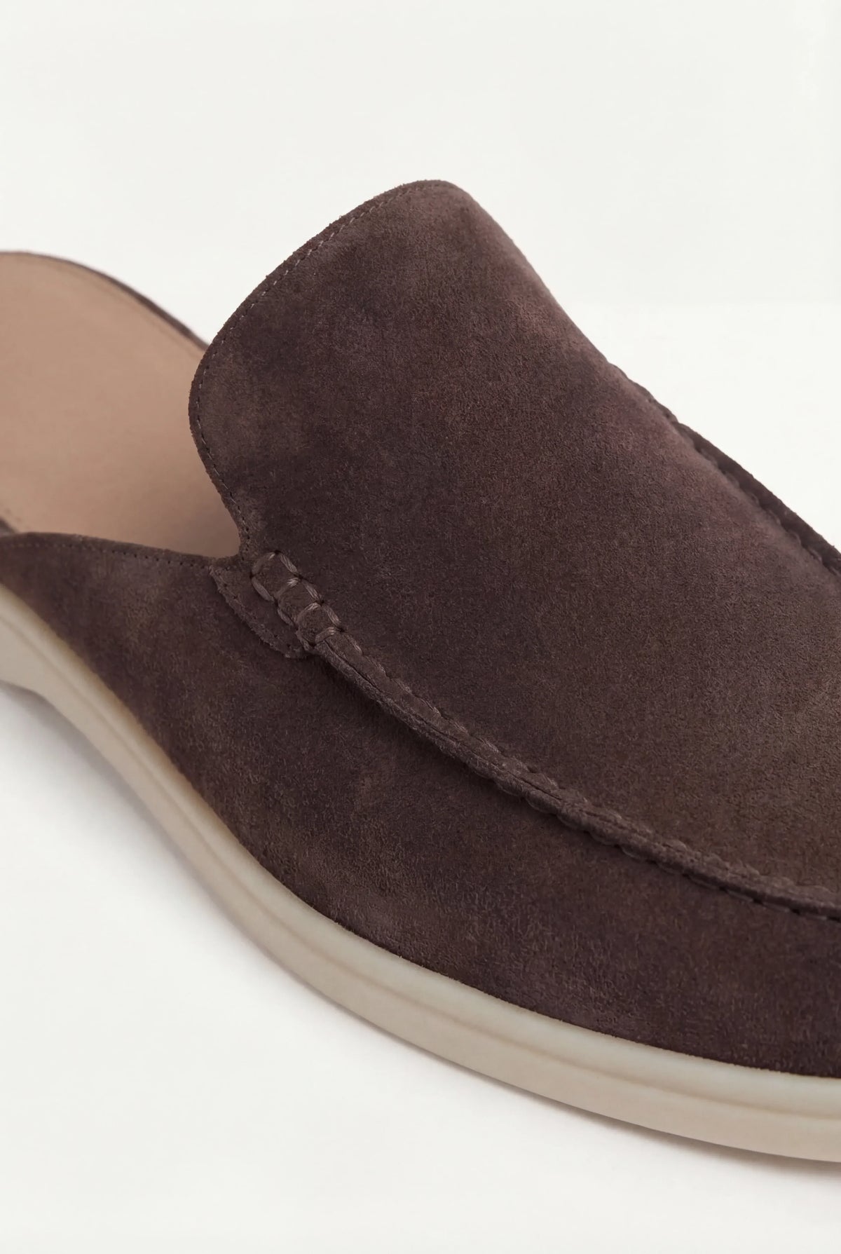 Brown suede boat shoe loafer