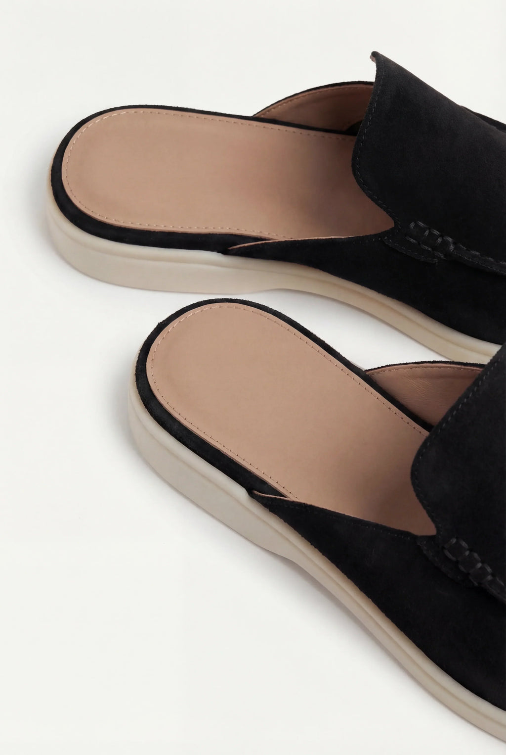 Black suede boat shoe moccasin