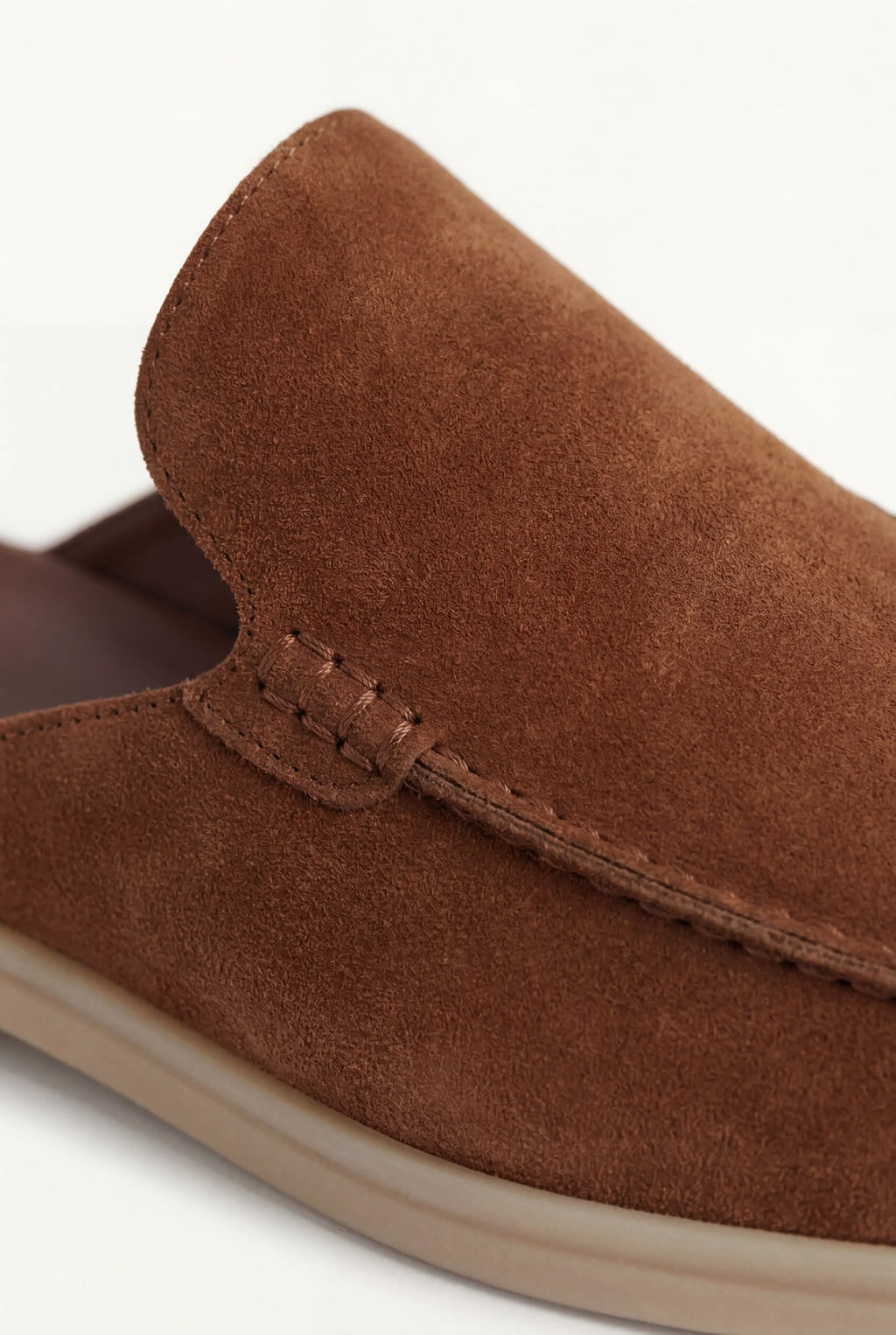 Camel suede loafer