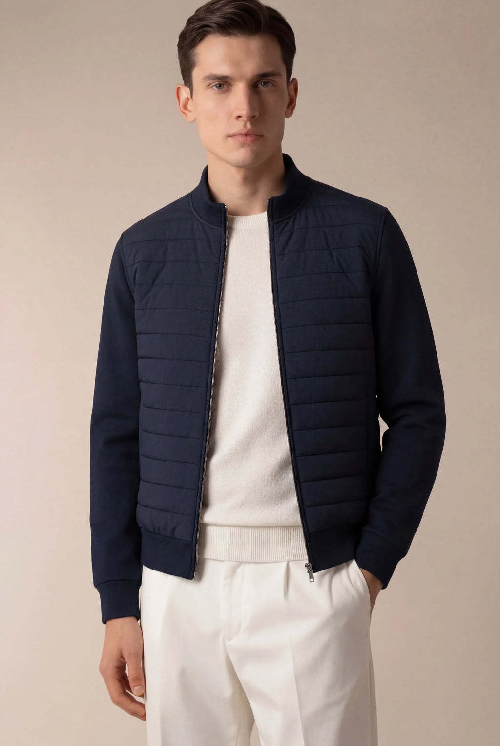 Navy blue urban quilted jacket