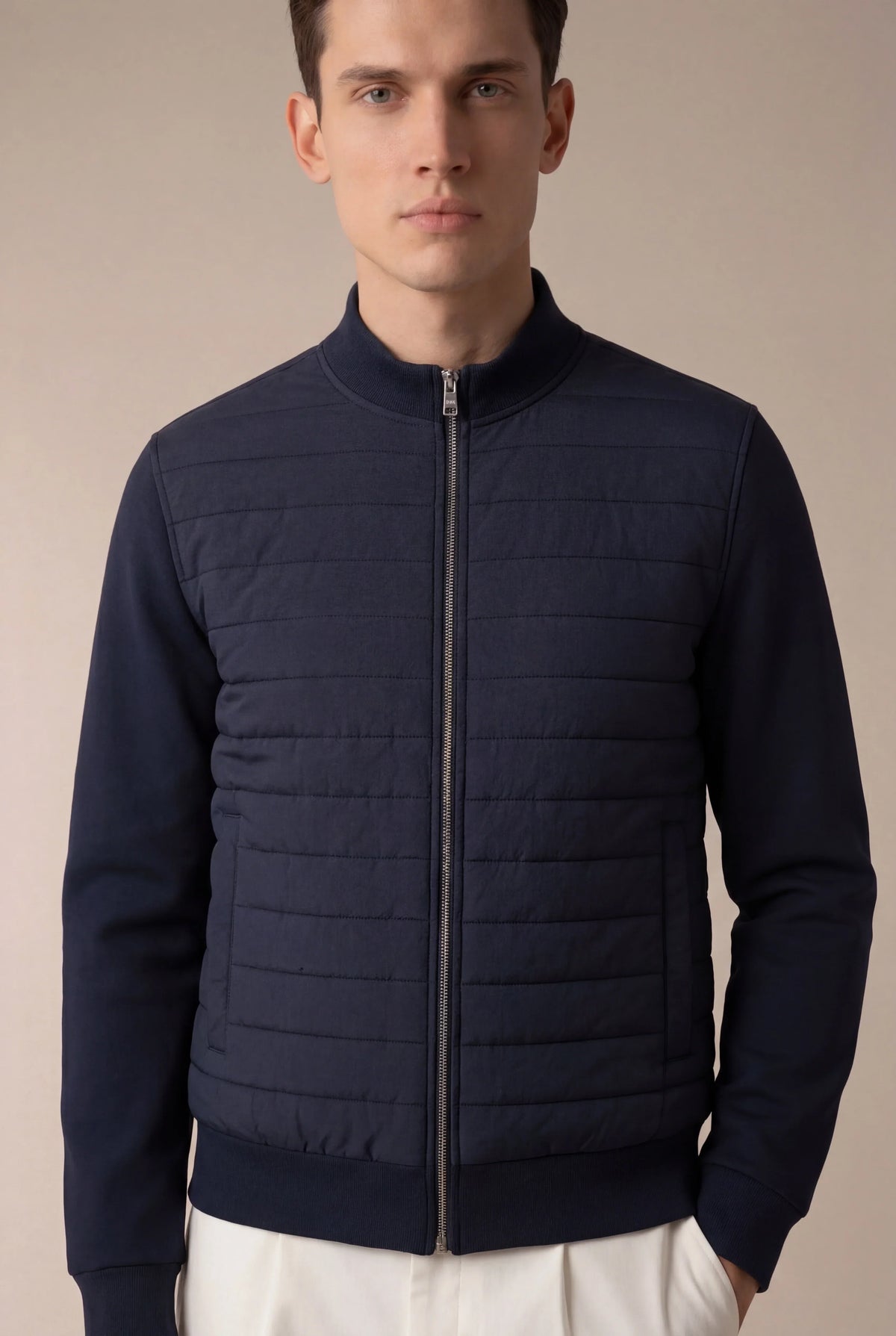 Navy blue urban quilted jacket