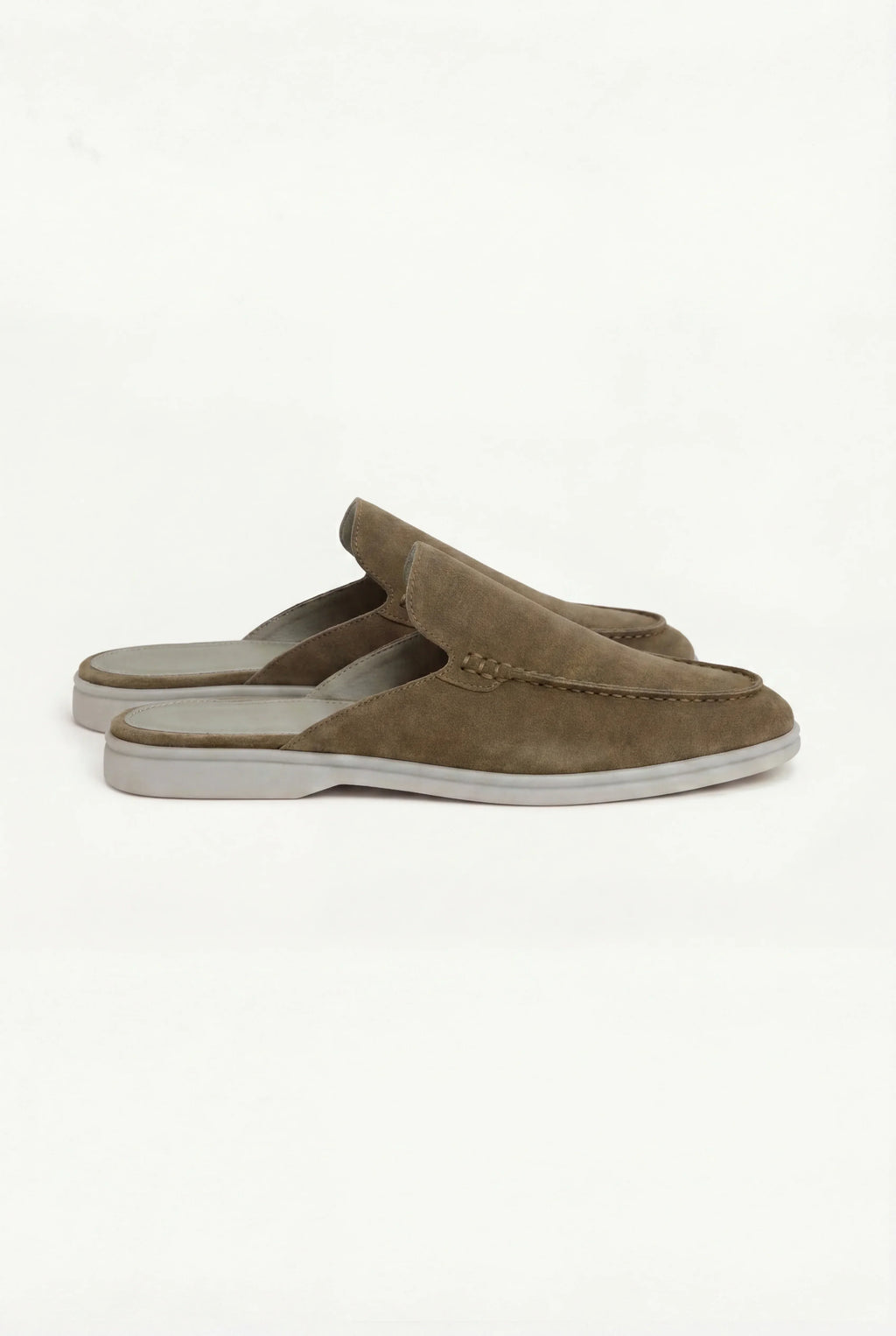 Olive green suede moccasin