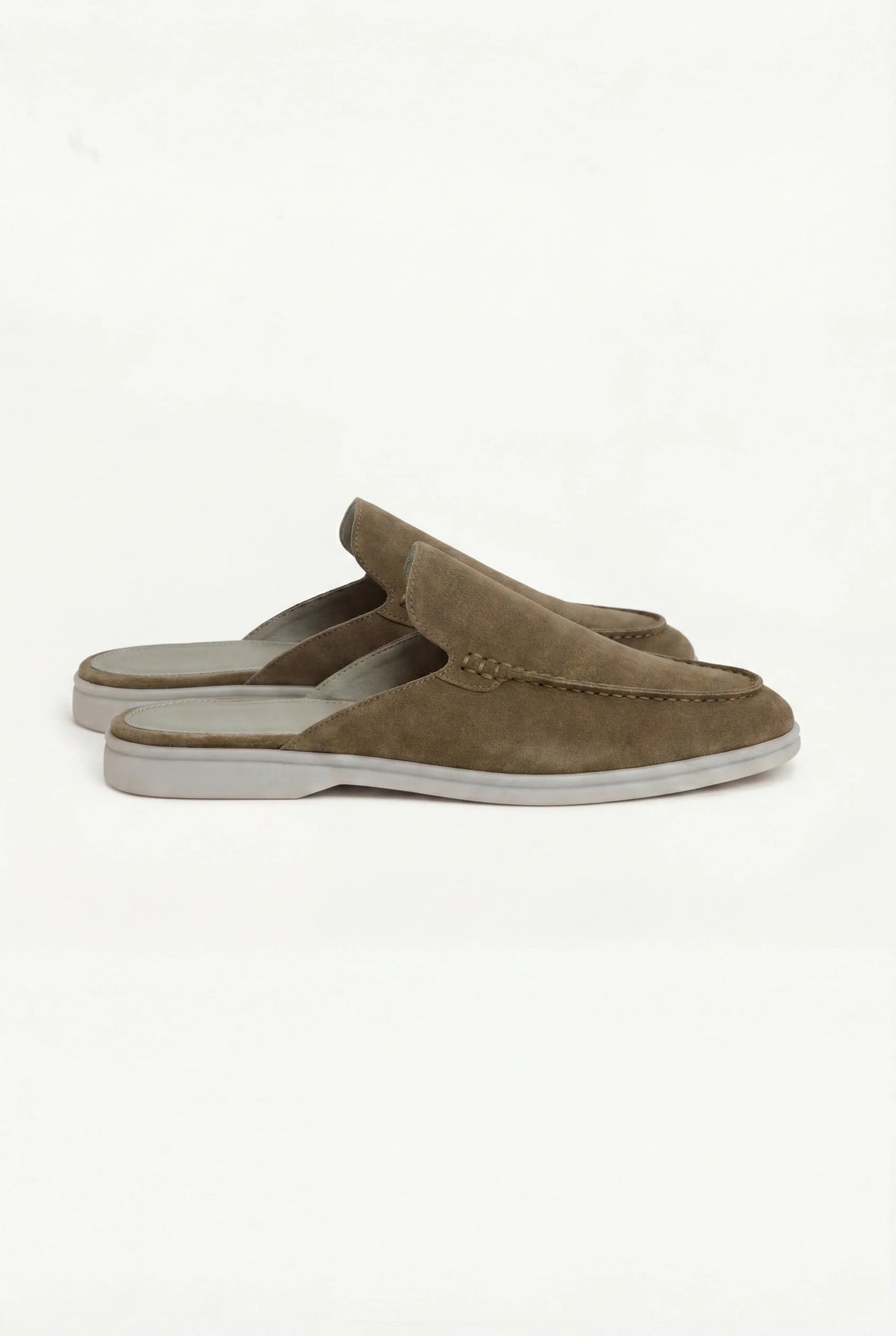 Olive green suede moccasin