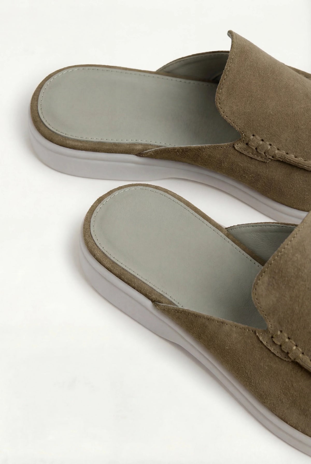 Olive green suede moccasin