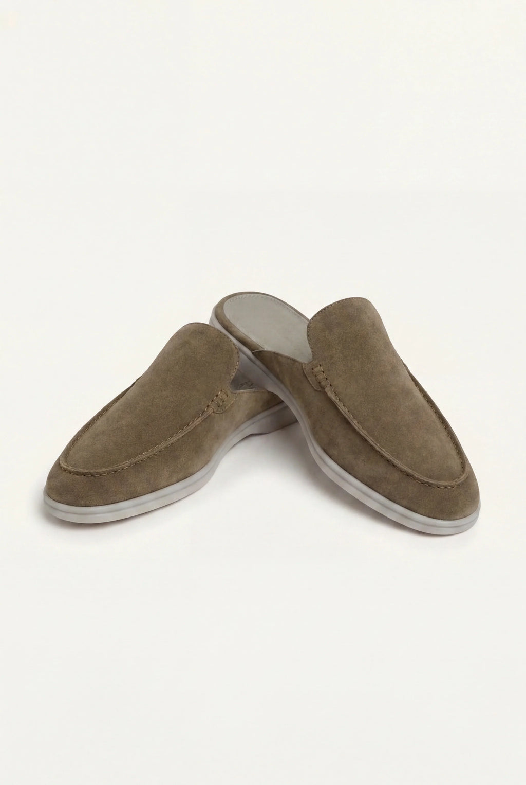 Olive green suede moccasin