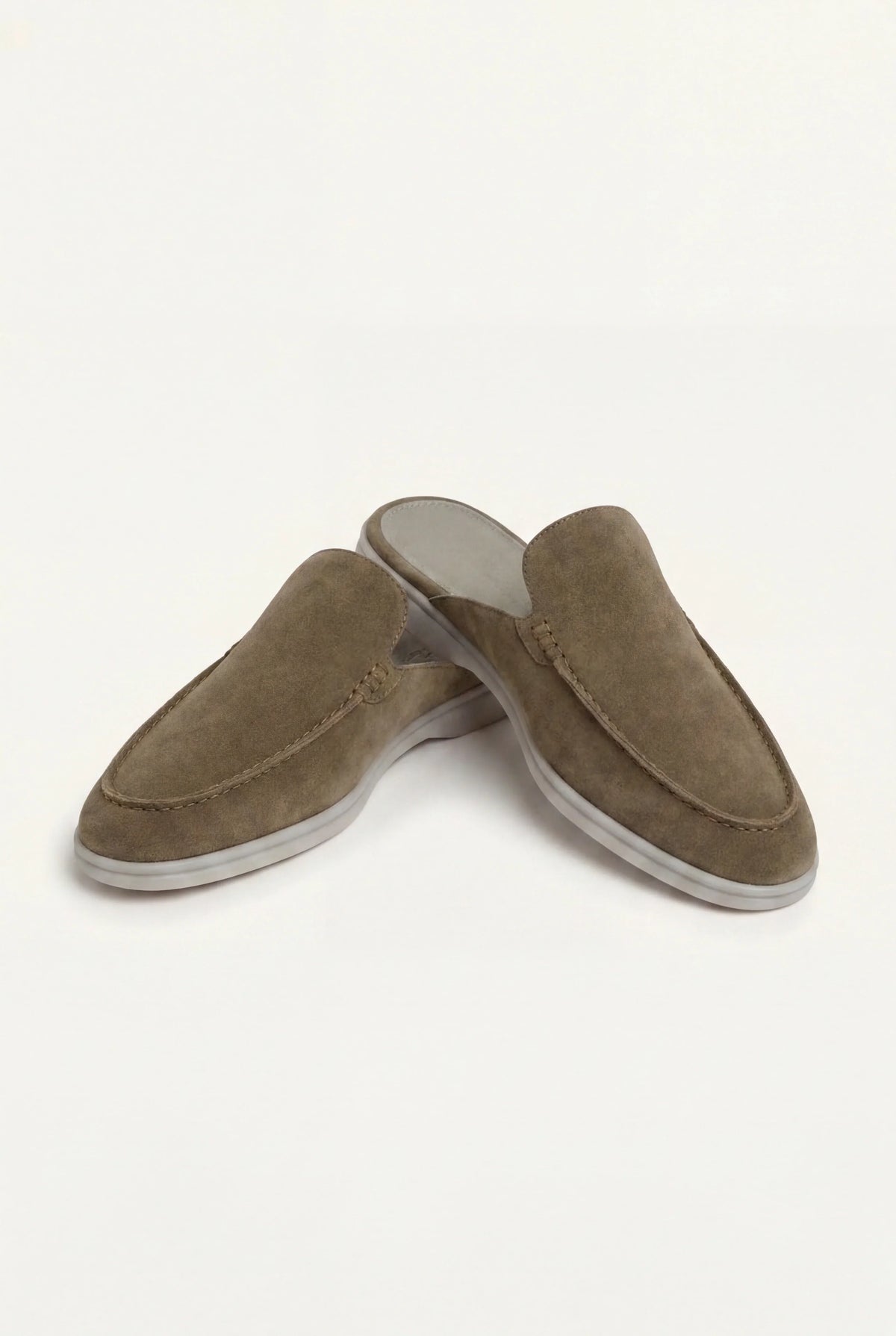 Olive green suede moccasin