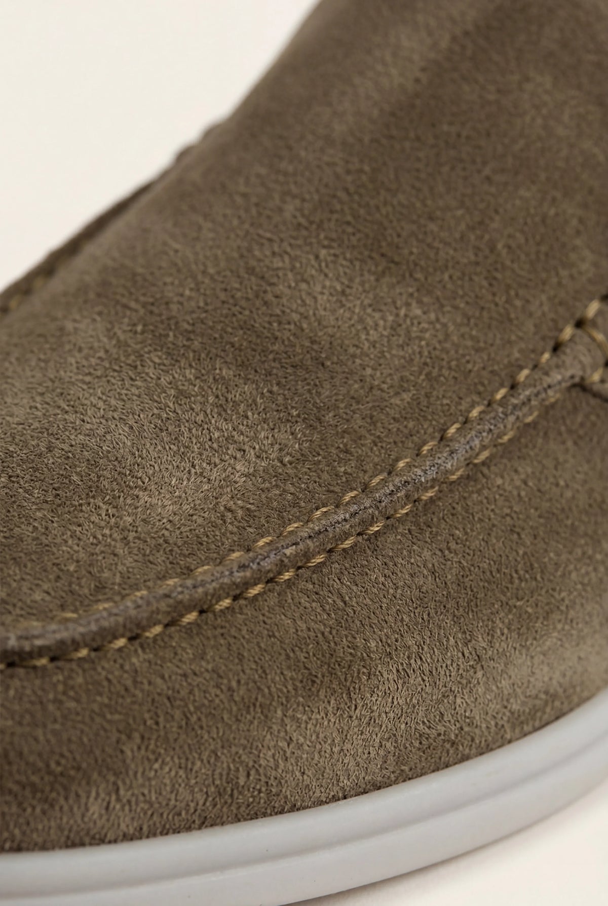 Olive green suede moccasin