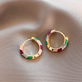 Purificación - Elegant Gold-Enamel Earrings
