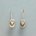 Macarena - Silver and Gold Heart-Shaped Earrings