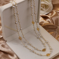 Mercedes - Elegant Gold Necklace with Pearls