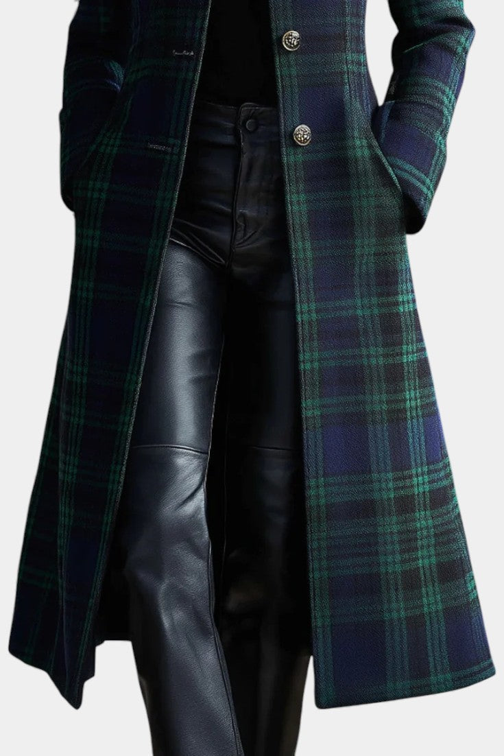 Agnese | Cappotto Midi a Quadri Elegante