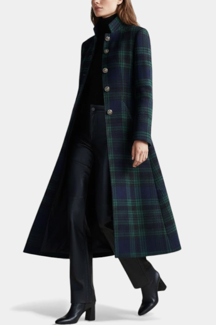 Agnese | Cappotto Midi a Quadri Elegante