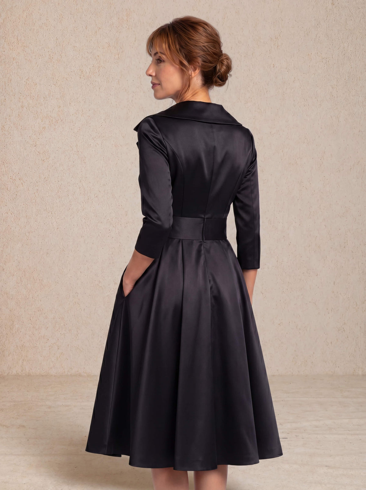 Elegant satin midi dress