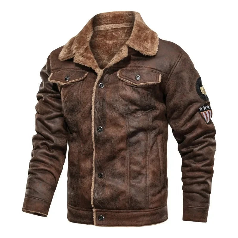 Nicolò | Fleece-Lined Leather Jacket