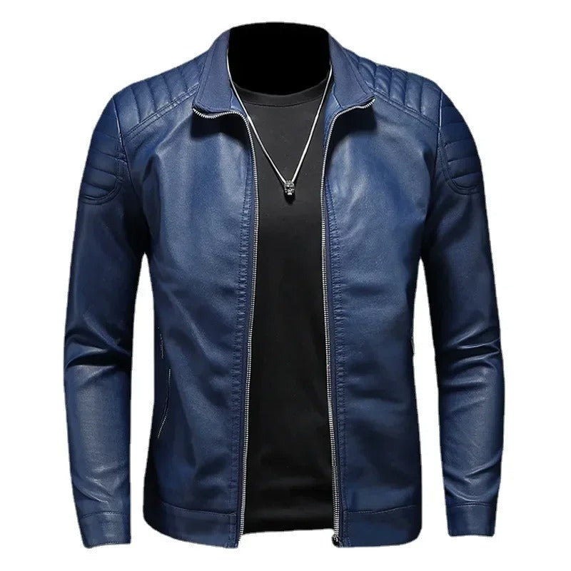 Alberto | High-Neck Leather Jacket
