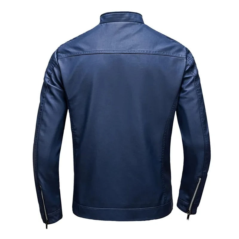 Alberto | High-Neck Leather Jacket