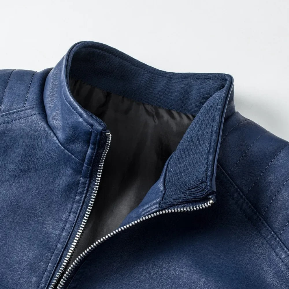 Alberto | High-Neck Leather Jacket
