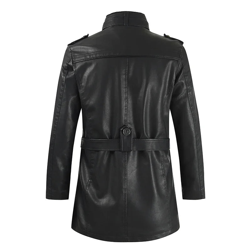 Filippo | Long Leather Biker Jacket