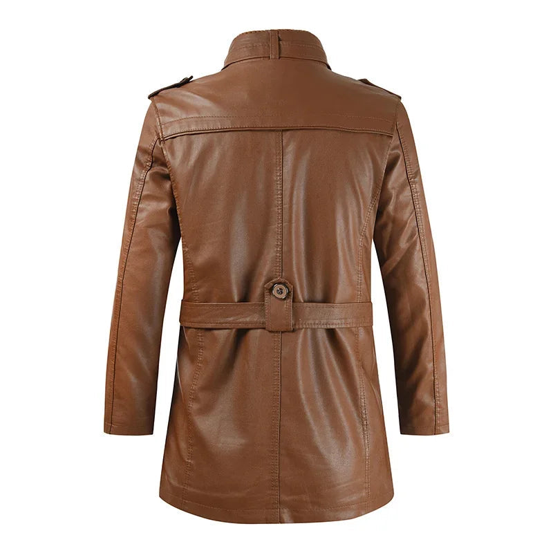 Filippo | Long Leather Biker Jacket