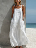 Women’s Casual Summer Cotton-Linen Dress with Striped Print