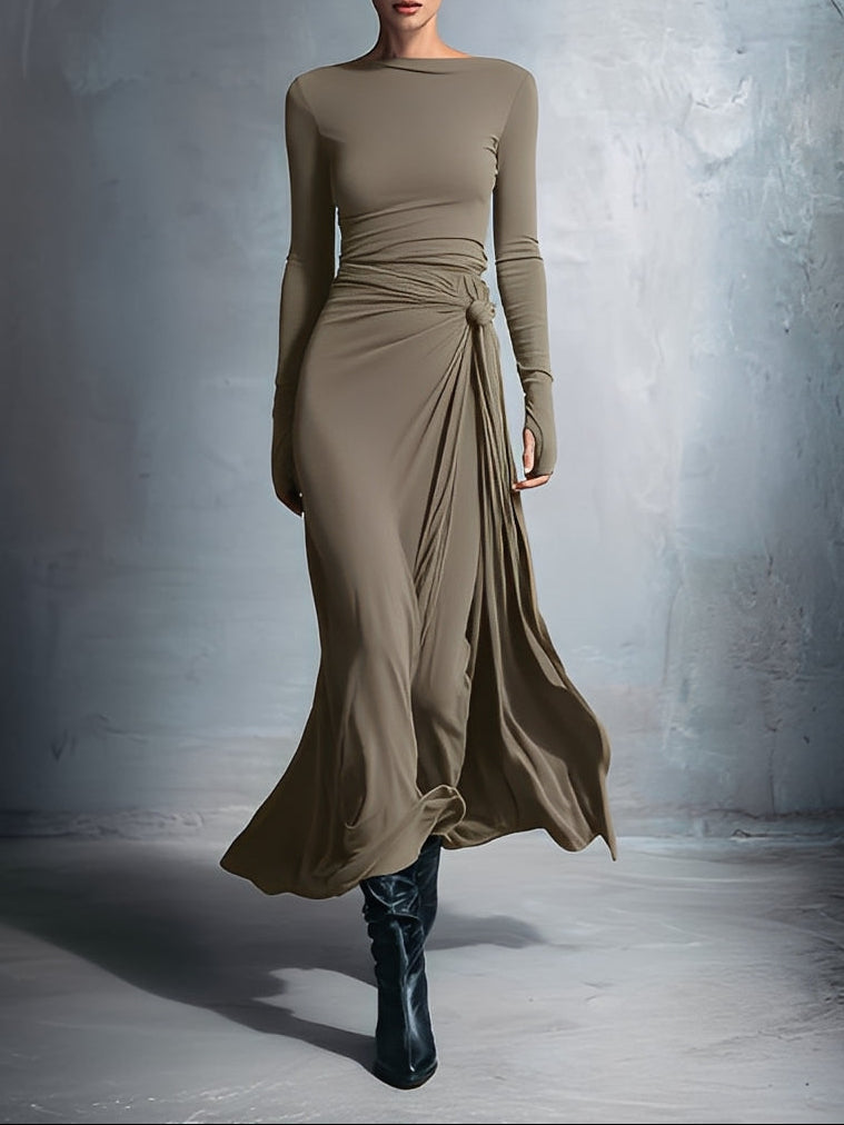 Naomie | Vestido largo con nudo lateral