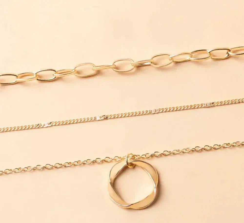Trinidad - Classic Gold Layered Necklace with Pendant