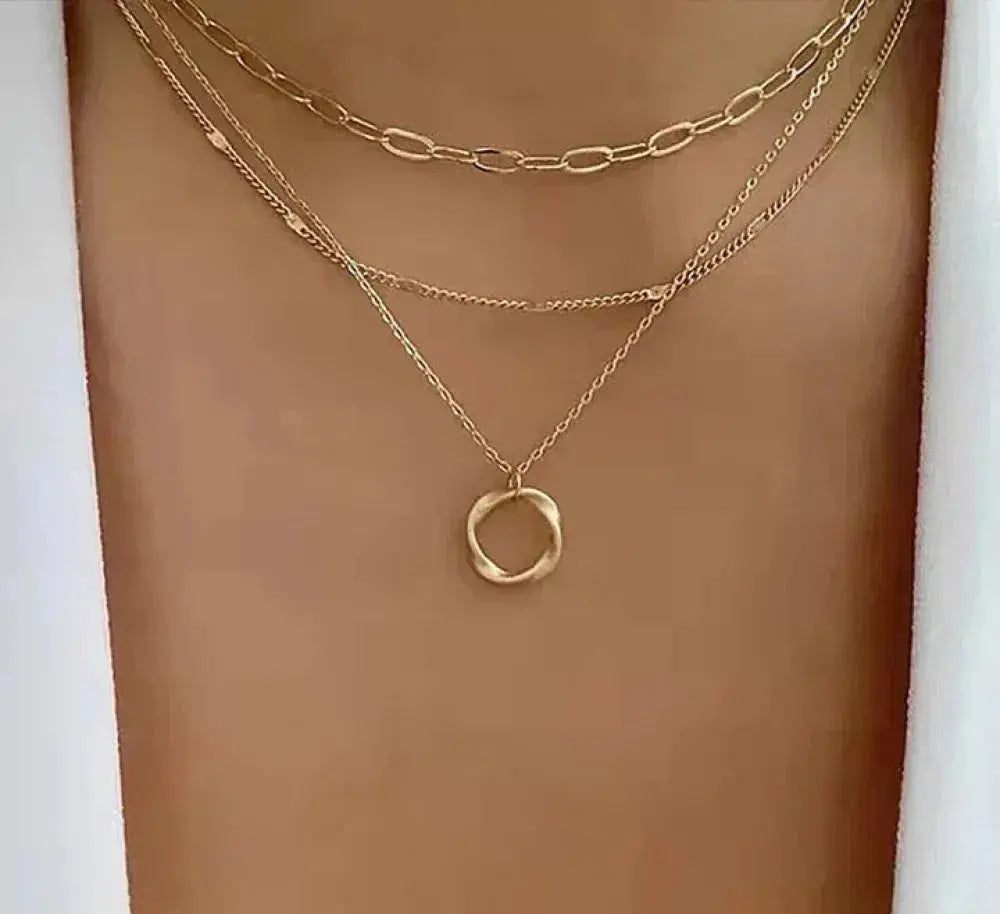 Trinidad - Classic Gold Layered Necklace with Pendant
